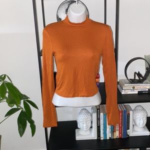 Forever 21 burnt orange mock neck long sleeve